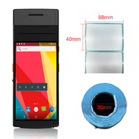 Industrial 4G Android 11,0 Pantalla táctil de 5,5 pulgadas Escáner de código de barras PDA de mano Terminal POS con impresora interna de 58mm