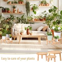 Penyangga Tanaman Kayu Bambu Dekoratif Desain Khusus Modern yang Dapat Disesuaikan dan Diperpanjang untuk Pot Bunga
