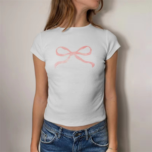 Y2k bébé t-shirt femmes <span class=keywords><strong>vêtements</strong></span> d'été imprimé graphique col rond à manches courtes t-shirt gilet décontracté 2000s <span class=keywords><strong>vêtements</strong></span> Streetwear - Product Image 2