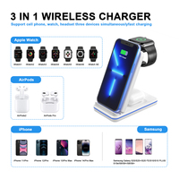 Vente en gros de chargeur sans fil pliable 3 en 1 10W avec support pour iPhone et Android
