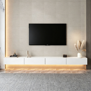 Meuble <span class=keywords><strong>TV</strong></span> flottant en bois de luxe sur mesure avec rangement pour salon, chambre et loisirs - Product Image 3