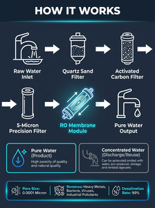 Custom Water Purifier System 1000L/Hour Reverse Osmosis SS304 Pure Water Treatment System for Industrial - Product Image 3