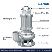 Pompe submersible anti-colmatage QW WQ en fonte et acier inoxydable IP68 avec revêtement céramique OEM pour eaux usées municipales et industrielles