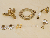 Robinet de douche mural en laiton de luxe, style européen moderne, sculpté, finition or brossé, ensemble de douche en céramique pour appartement et villa