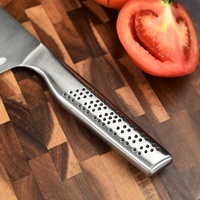Couteau Santoku allemand en acier inoxydable de 7 pouces, couteau de cuisine avec manche creux