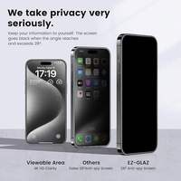 Protection d'écran de confidentialité à 360 degrés en verre trempé 9H anti-poussière, anti-espion et anti-statique pour téléphone portable, facile à poser