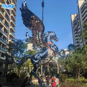 Outdoor Park Dekoration Modern Style Metall Tiers tatue Lebensgröße Edelstahl Springpferd Skulptur - Product Image 3