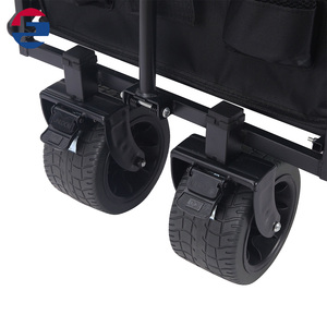 Chariot pliable à usage intensif avec plate-forme en maille | Chariot utilitaire de magasinage et de stockage de plage de jardin | Cadre en acier - Product Image 3