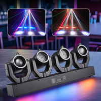 4 projecteurs mini-mouvements de tête à effets laser pour DJ, discothèque, mariage, banquet, avec contrôle DMX512 RGB
