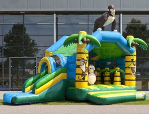 Castillo inflable de la selva de monos, casa de rebote de gorilla moonwalk para la diversión, comercial, barato - Product Image 3