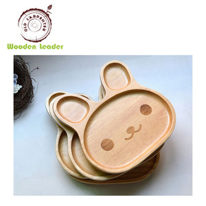 Naturel Logo Personnalisé Dessin Animé <span class=keywords><strong>Lapin</strong></span> Hêtre Bois <span class=keywords><strong>Assiette</strong></span> Bébé Enfants En Bois Divisé <span class=keywords><strong>Assiette</strong></span> à Dîner - Product Image 5