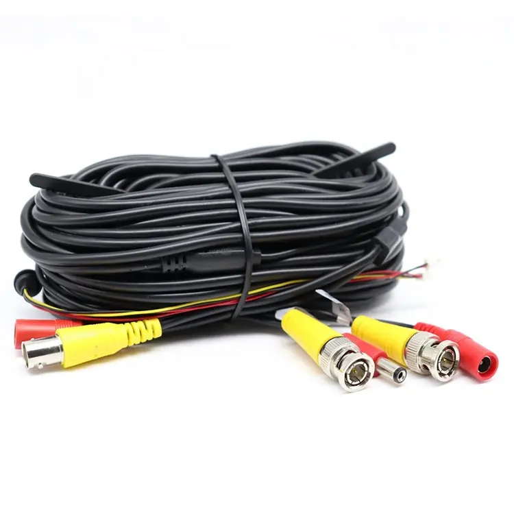 Accesorios de alimentación de vídeo de seguridad personalizados, maquinaria de cable bnc, cctv, cable coaxial de alimentación bajo el agua, rg 59