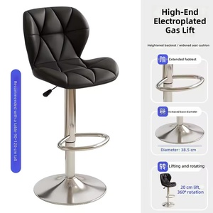 Sgabelli da Bar Girevoli Regolabili in Stile Nordico per Arredamento Commerciale, <span class=keywords><strong>Sedie</strong></span> Moderne per <span class=keywords><strong>Isola</strong></span> Cucina <span class=keywords><strong>con</strong></span> Struttura in Metallo per Soggiorno - Product Image 3
