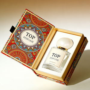 Flacon de parfum décoratif en verre avec bouchon ovale brillant perlé pour présentation sur coiffeuse, flacon cylindrique transparent - Product Image 6