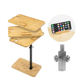 Wooden Side Table Rectangle 2 Layer Portable Standing Type <b>Storage</b> <b>Tray</b> for Living Room Bedroom Bathroom Shelf - Product Image 1
