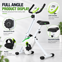 Vélo d'exercice pliable magnétique K-FIT Best Seller GS-8319A, 8 niveaux de résistance, double transmission par courroie, pour entraînement cardio en intérieur
