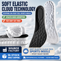 Semelles intérieures souples et élastiques Cloud Tech SPORTS avec base texturée et bulles, dessus en maille respirante, déodorant, lot de 2 paires, OEM Noir/Blanc