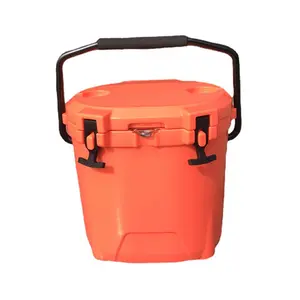 Zhejiang GiNT Portable extérieur rond rotomoulé coffre à glace glacière orange haute qualité PU 20l seau à glace avec poignée