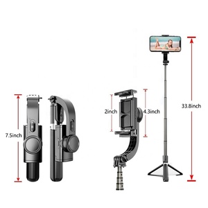 <span class=keywords><strong>L08</strong></span> Stabilisateur de cardan à axe unique anti-secousse Bâton de <span class=keywords><strong>selfie</strong></span> rotatif pliable avec trépied pour Smartphone - Product Image 5