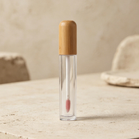 Tube de rouge à lèvres et gloss vide en bambou naturel pour maquillage cosmétique, tubes de gloss vides avec applicateurs, logo personnalisé