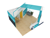 Offre Spéciale : Stand d'Exposition Modulaire 20x20 pieds avec Cadre en Aluminium Personnalisé, Support TV, Équipement d'Affichage pour Salons Professionnels, Montage Facile