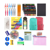 Kit de papeterie pour la rentrée scolaire, fournitures scolaires pour étudiants, trousse de fournitures de bureau, crayon, calculatrice, gomme, fournitures de bureau personnalisées