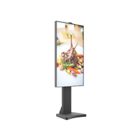 Affichage publicitaire numérique LCD 4K ultra-fin pour intérieur, écrans double face, support au sol, anti-traces de doigts, anti-reflets