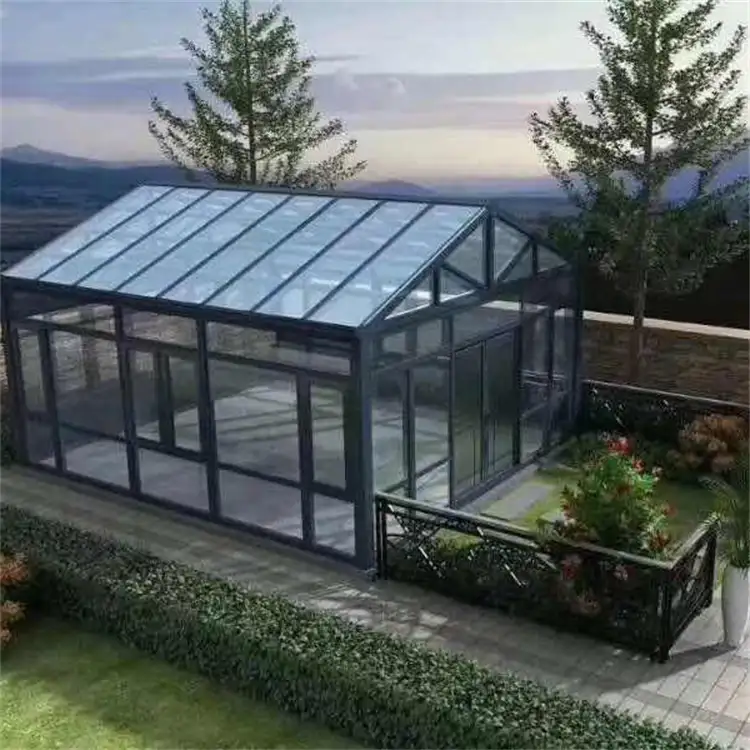 Cabinas de aluminio motorizadas para terraza y Patio, sala de Sol de vidrio, prefabricado