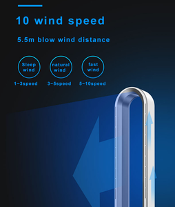 CGA Smart Home TP12 Ventilateur Tour Électrique en Plastique Numérique Ions Négatifs Refroidissement par le Vent Naturel Minuterie Sans Lame Ménage RV Table - Product Image 6