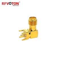 Alta calidad para conector RF coaxial de ángulo recto SMA hembra Jack para PCB