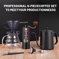 Ensemble de cafetière V-60 en acier inoxydable moderne avec carafe, écologique, en stock