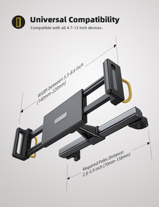 Lamicall P3 có thể điều chỉnh linh hoạt tựa đầu gắn kết cho máy tính bảng và điện thoại với cao su Pad bảo vệ cho phía sau chỗ ngồi sử dụng - Product Image 6