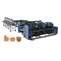 Machine plieuse-colleuse semi-automatique double boîte à double fonction (colle froide et thermofusible), entraînée par engrenages, électrique, pour cartons et bois de haute qualité