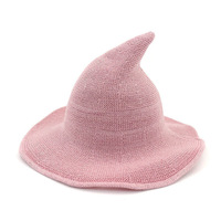 Bonnet de sorcière tricoté sur mesure, rouge bordeaux, pointu, pour Halloween, Noël, cosplay d'elfe, chaud pour l'hiver, cadeau de fête, vente en gros pour enfants