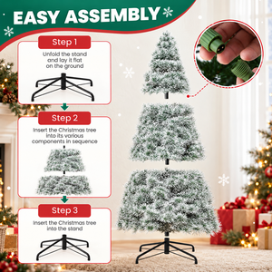 Árbol de Navidad Artificial Preiluminado de Lujo con Luces Incandescentes, Material de PVC con Efecto de Nieve, Ecológico, para Uso en Interiores, Decoración Navideña - Product Image 6