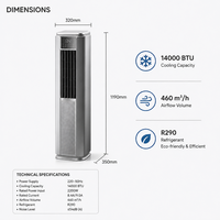 Aire Acondicionado Portátil Ahorrador de Energía Airwens 14000BTU, Frío/Calor, Silencioso, Móvil para Interiores con Ruedas