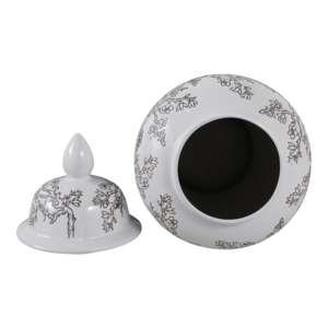 Vaso Decorativo in Ceramica a Forma di Tempio con Fiori di Ciliegio e Coperchio per Arredamento Casa, Camera da Letto, Soggiorno - Product Image 6