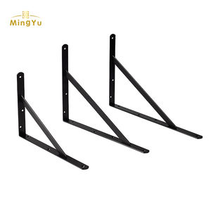 Supports d'étagère flottants à montage mural en L à <span class=keywords><strong>angle</strong></span> d'<span class=keywords><strong>angle</strong></span> en fer robuste <span class=keywords><strong>noir</strong></span> Support d'étagères en métal caché - Product Image 1