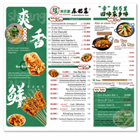 Impression personnalisée de menus de restaurant en langue étrangère recto-verso, papier A3, liste de prix des aliments, dépliant pour restaurant à l'étranger, design personnalisé