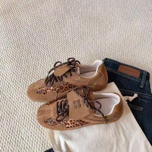 Nouvelles Baskets <span class=keywords><strong>Femme</strong></span> Tendance 2024 en <span class=keywords><strong>Cuir</strong></span> Verni Imprimé Léopard <span class=keywords><strong>Marron</strong></span> – Chaussures Décontractées Quotidiennes de Sport et Course Automne - Product Image 4