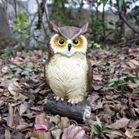 Figurines d'animaux en résine Statue de hibou en polyrésine pour effrayer les oiseaux pour le jardin et l'extérieur