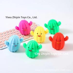 Balle anti-stress créative et mignonne en forme de cactus, style Kawaii, pour étudiants, vente en gros, petits jouets, farces, QianQu-029, emballage individuel OPP - Product Image 4