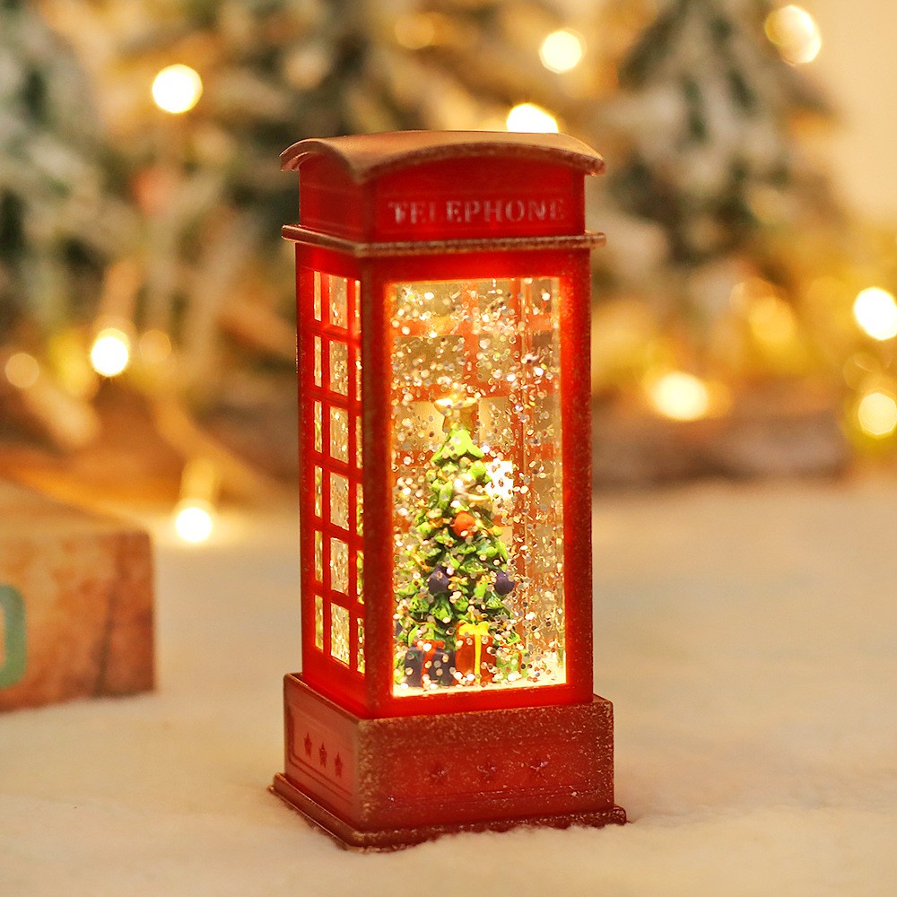 Christmas tree luminous telephone booth