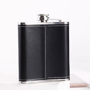 Wholesale Stainless Steel 6 7 8 Oz Whiskey Liquor Hip Flask with Leather <b>Wrapped</b> - Product Image 3