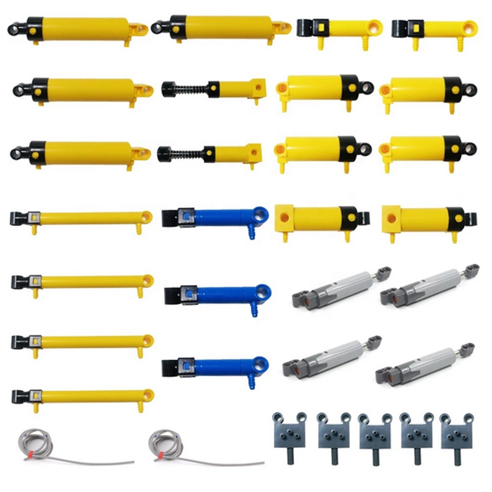 Пневматические детали DIYmall MOC, самоблокирующийся блок, пушка, мини линейный привод, воздушный насос, пусковой стержень, переключатель поршня