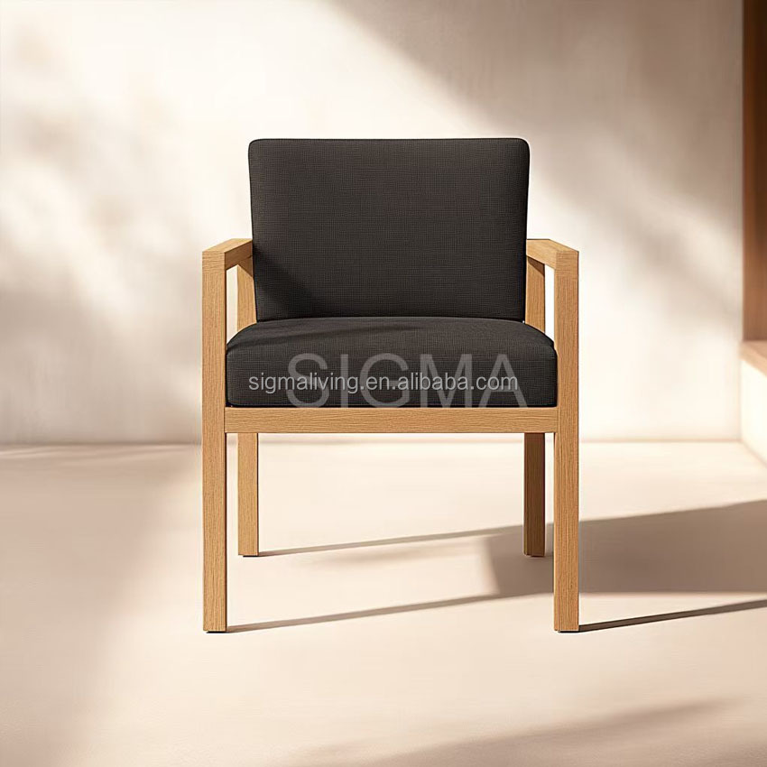 Luxury Patio Furniture Solid Teak Wood Frame Garden Dining Chair Wooden Dining Chairs with Cushion