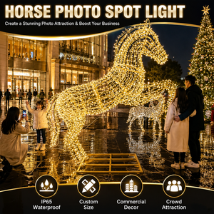 Sculpture de cheval LED de luxe, éclairage extérieur, <span class=keywords><strong>d</strong></span>écoration imperméable pour marché de Noël, centre commercial - Product Image 1