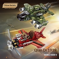 Bloques de Construcción de Aviones de Combate Retro de la Segunda Guerra Mundial F8102, Modelo de Avión Militar, Adornos Ensamblados para Niños
