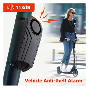 113dB Wireless Waterproof Security Cycling Bike Alarm Anti-Theft Vibration Sensor with Remote for Door and Motorcycle/Bicycle