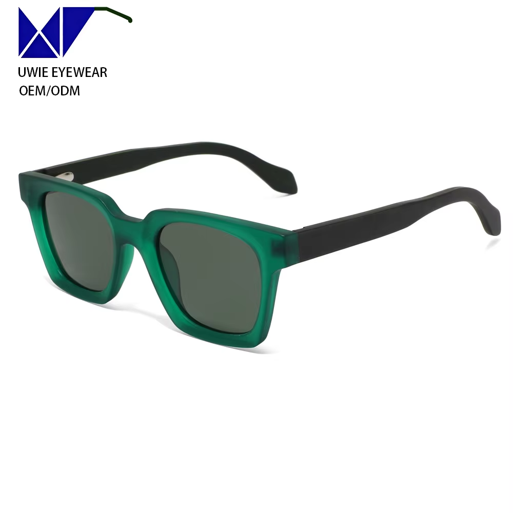 Monture vert mat, verres gris